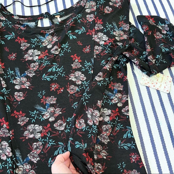 Free People Dock Street Black Floral Blouse - Picture 8 of 10